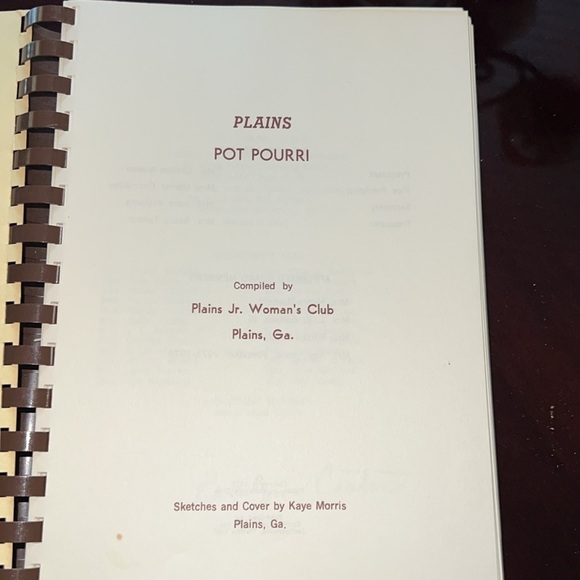 Vintage 77 Spiral Bound First Edition Plains Pot Pourri Cookbook Rosalynn Carter - Picture 5 of 9